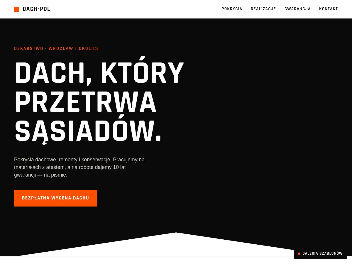 Dachy & Dekarstwo (Układ A - Dark Tech & 3D)